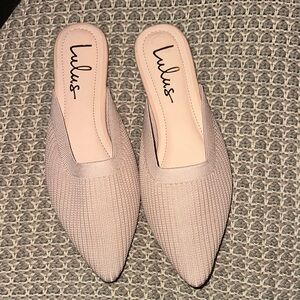 Lulu's Women's Beige Knit Mules